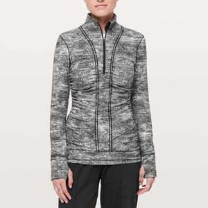 Lululemon Cypress Kiss 1/2 Zip in Rush Jacquard Black White 4